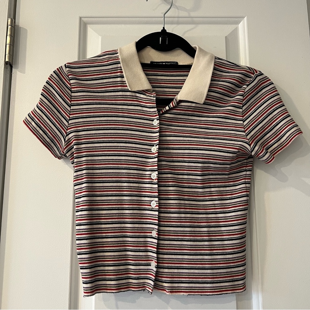 BRANDY MELVILLE striped short sleeve top
